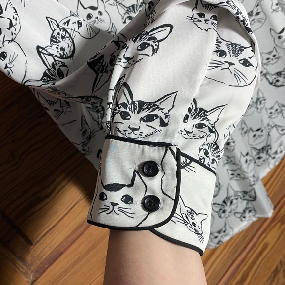 CAT Print Dress Blouse by INC - Never Worn!! - Picture 4 of 4